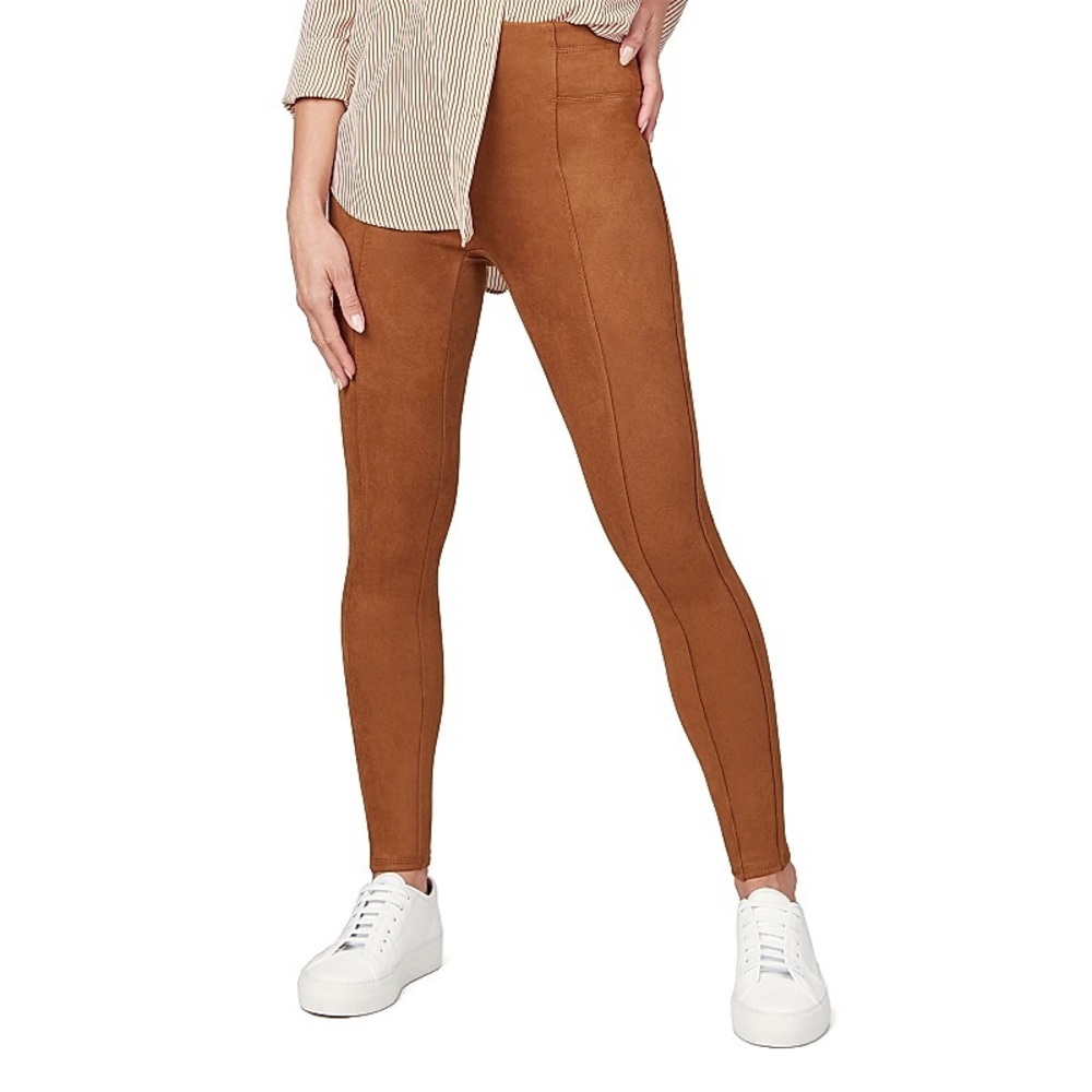 Spanx Faux Suede Leggings Women's Medium Rich Caramel Brown - Picture 7 of 13